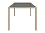 Table en verre beige, 250 x 100 x 75 cm