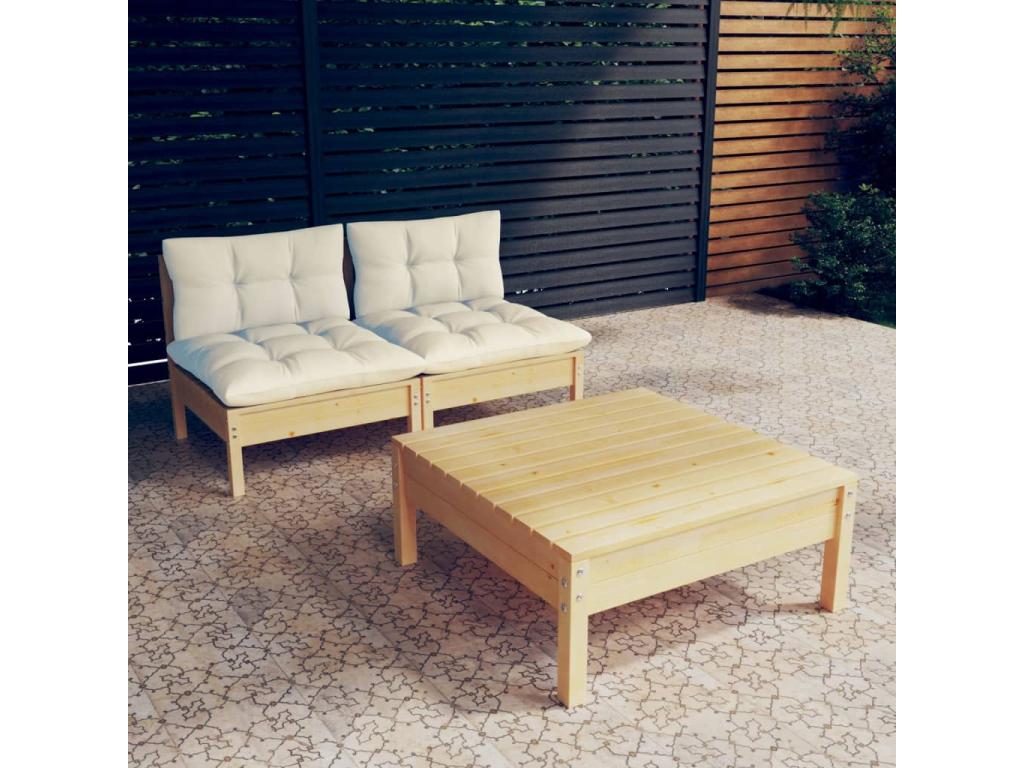 Ensemble de mobilier de jardin en pin - dlz1766457000701