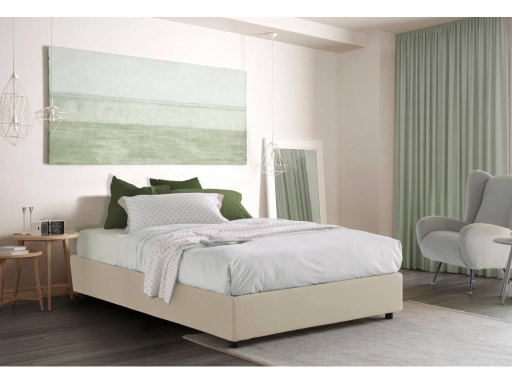 Matelas en tissu beige, 160 x 200 cm