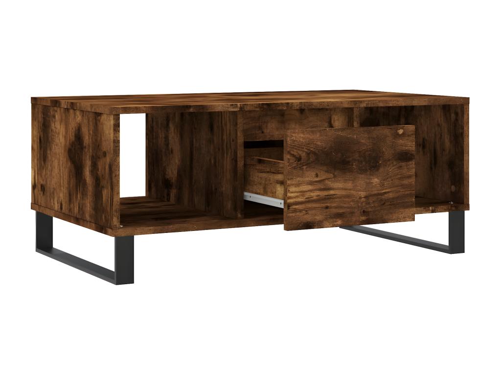 Table basse en bois composite marron, 90 x 50 x 36,5 cm