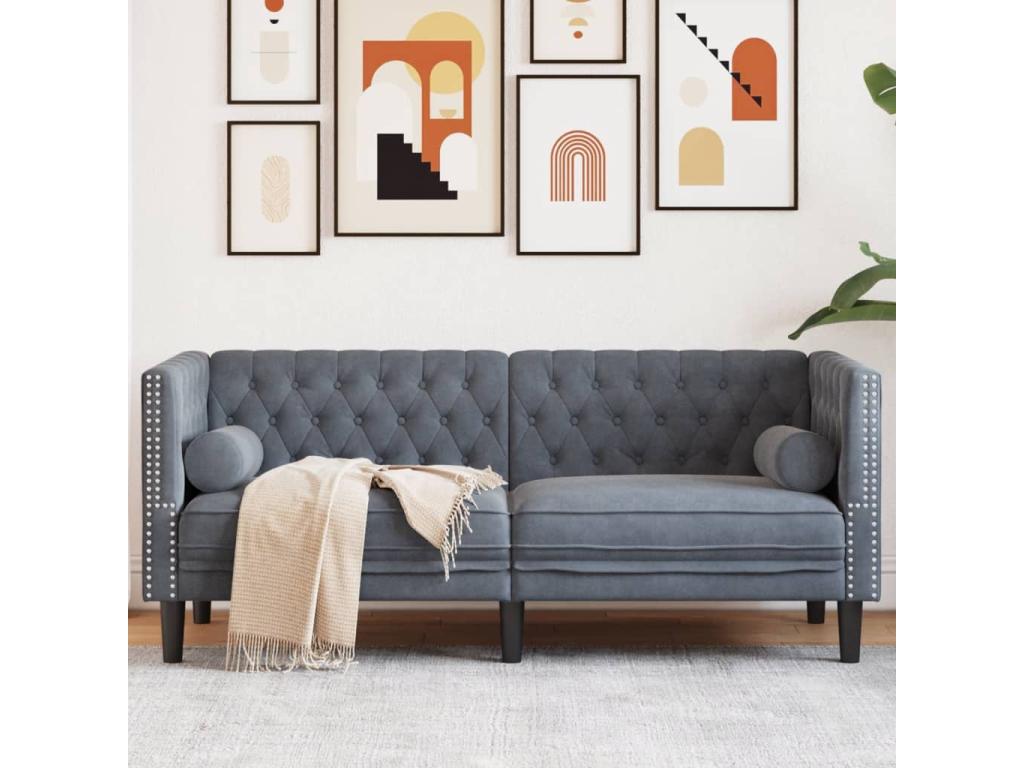 Canapé en velours gris
