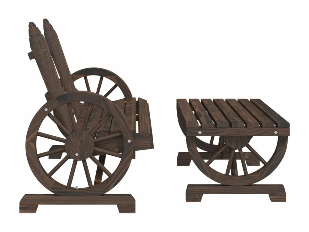 Ensemble de mobilier de jardin en pin brun - dlz1766456628989