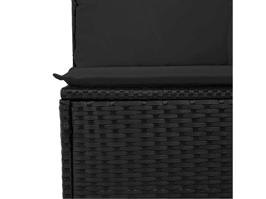 Ensemble de mobilier de jardin en résine tressée noire - dlz1766457044230