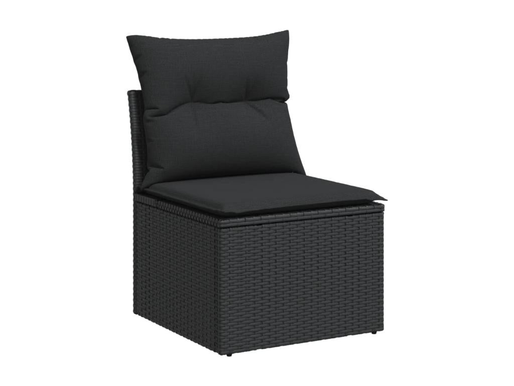 Ensemble de mobilier de jardin en résine tressée noire - dlz1766457121740