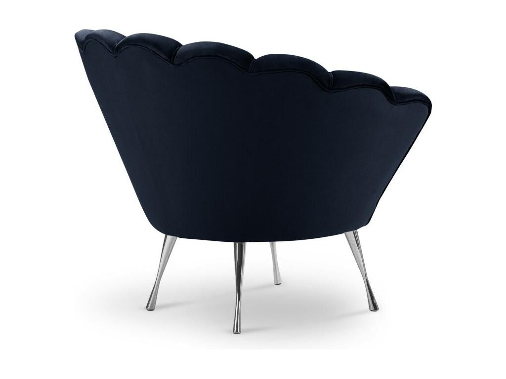 Fauteuil d'appoint en velours bleu, 98 x 78 x 76 cm