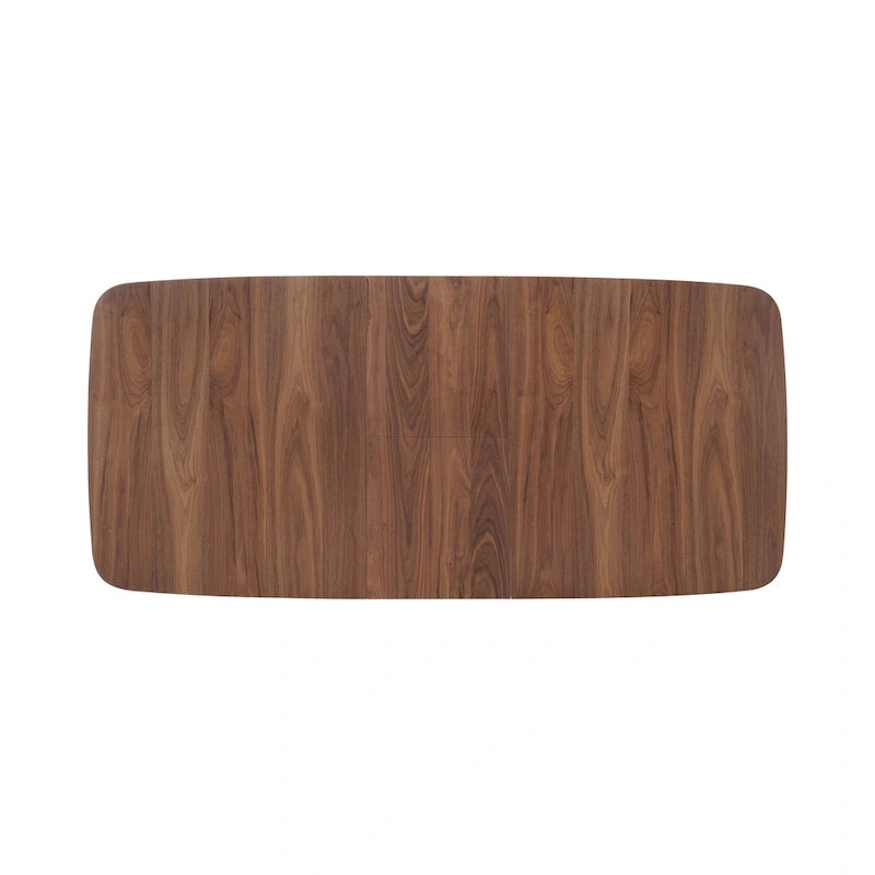 Ensemble de salle à manger 9 pièces Lana en noyer naturel et noir avec motif papillon