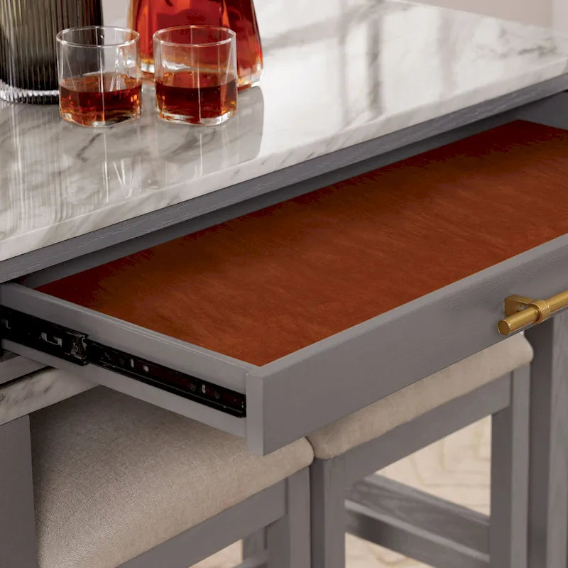 Table de salle à manger haute en bois de style ferme Delware gris de 99 cm (39 pouces) de Furniture of America