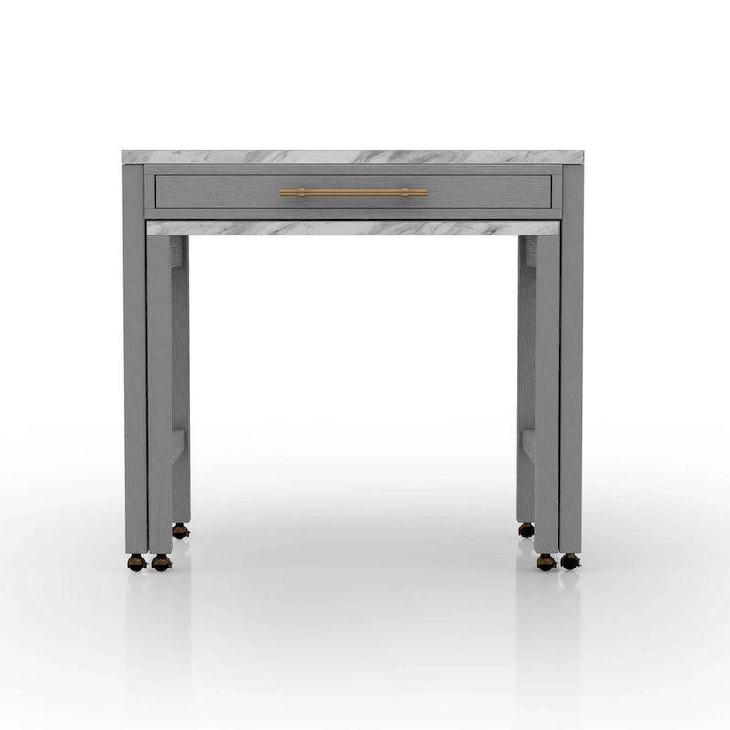 Table de salle à manger haute en bois de style ferme Delware gris de 99 cm (39 pouces) de Furniture of America