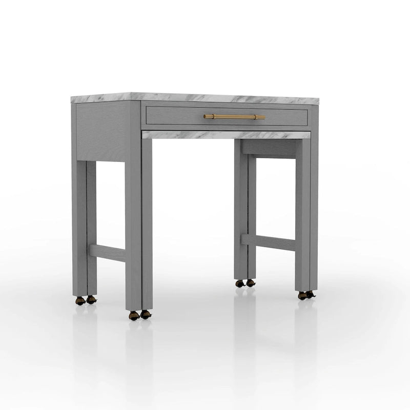 Table de salle à manger haute en bois de style ferme Delware gris de 99 cm (39 pouces) de Furniture of America