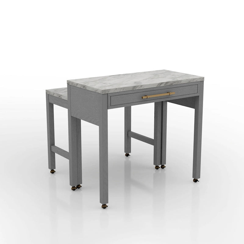 Table de salle à manger haute en bois de style ferme Delware gris de 99 cm (39 pouces) de Furniture of America