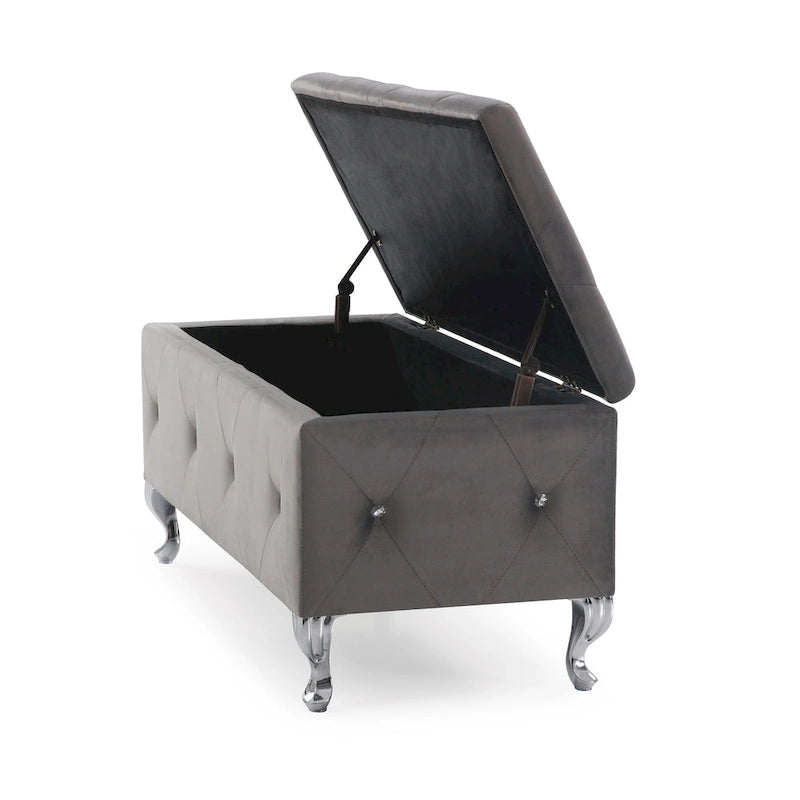 Banc de rangement capitonné