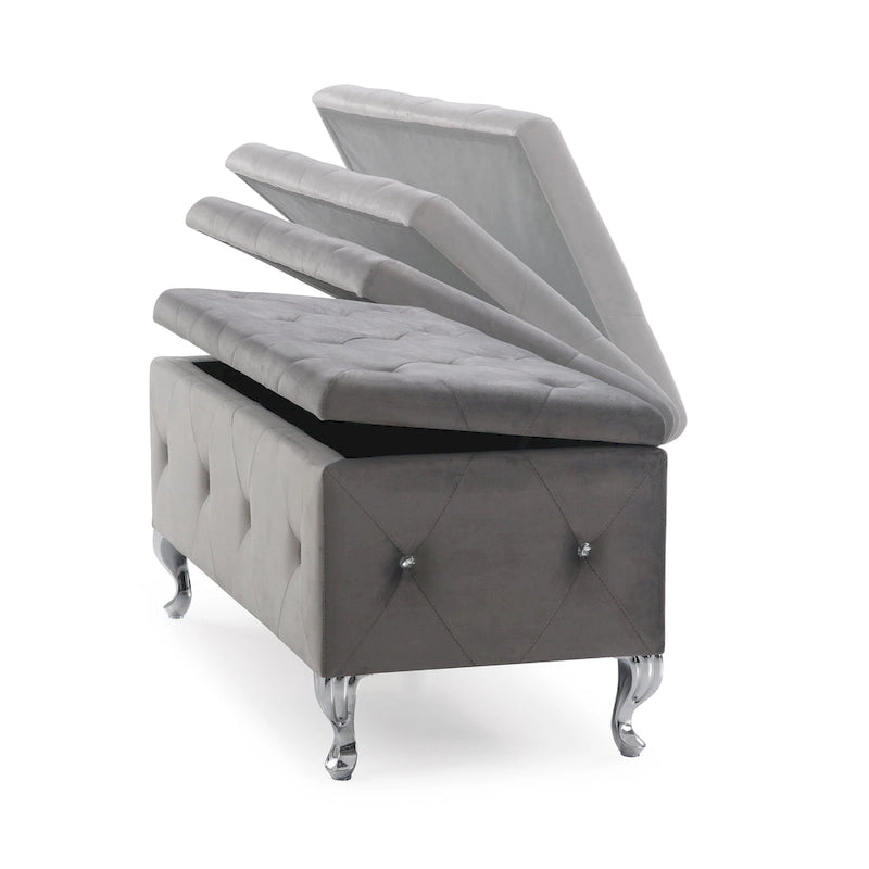 Banc de rangement capitonné