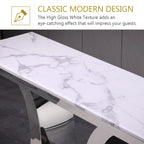 Console rectangulaire de luxe de 127 cm (50 pouces) avec piètement en U en acier inoxydable, idéale pour le salon ou l'entrée.