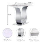 Console rectangulaire de luxe de 127 cm (50 pouces) avec piètement en U en acier inoxydable, idéale pour le salon ou l'entrée.