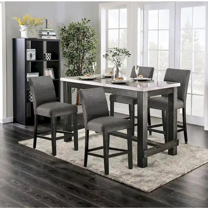 Shap Rustic Solid Wood 5-Piece Counter Height Dining Set by Furniture of America