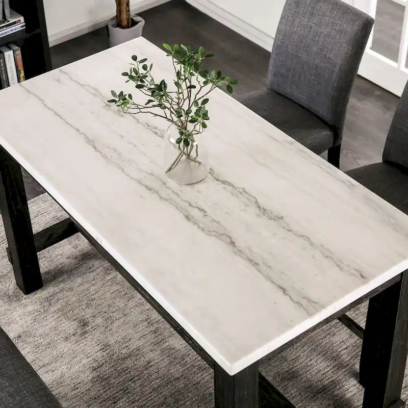 Ensemble de salle à manger 5 pièces en bois massif rustique Shap, hauteur comptoir, par Furniture of America