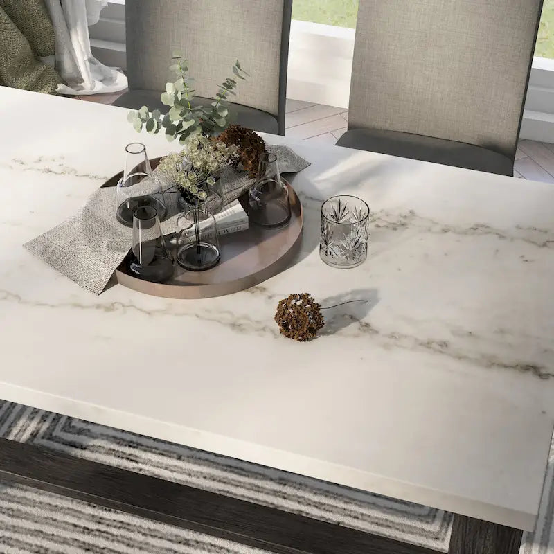 Ensemble de salle à manger 5 pièces en bois massif rustique Shap, hauteur comptoir, par Furniture of America