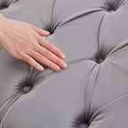 Banc de chambre en velours rose/beige/bleu/gris capitonné avec boutons 60,2.