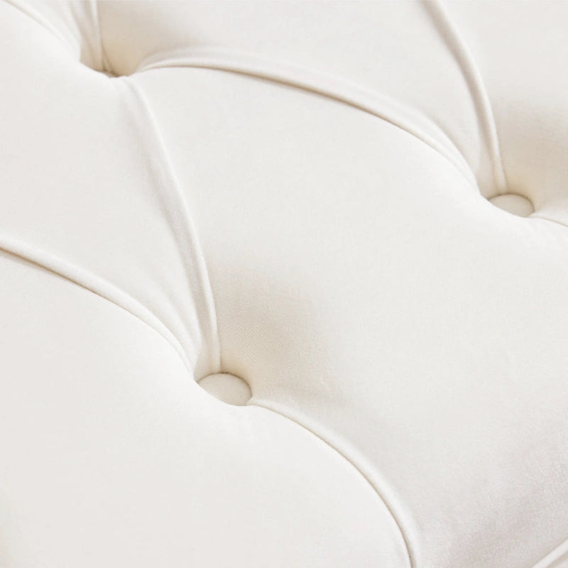 Banc de chambre en velours rose/beige/bleu/gris capitonné avec boutons 60,2.