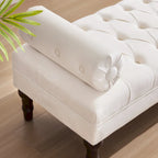 Banc de chambre en velours rose/beige/bleu/gris capitonné avec boutons 60,2.