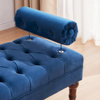 Banc de chambre en velours rose/beige/bleu/gris capitonné avec boutons 60,2.