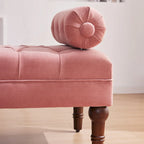 Banc de chambre en velours rose/beige/bleu/gris capitonné avec boutons 60,2.