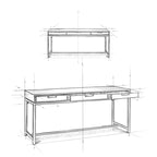Bureau industriel en bois massif WYNDENHALL Devlin de 183 cm de large