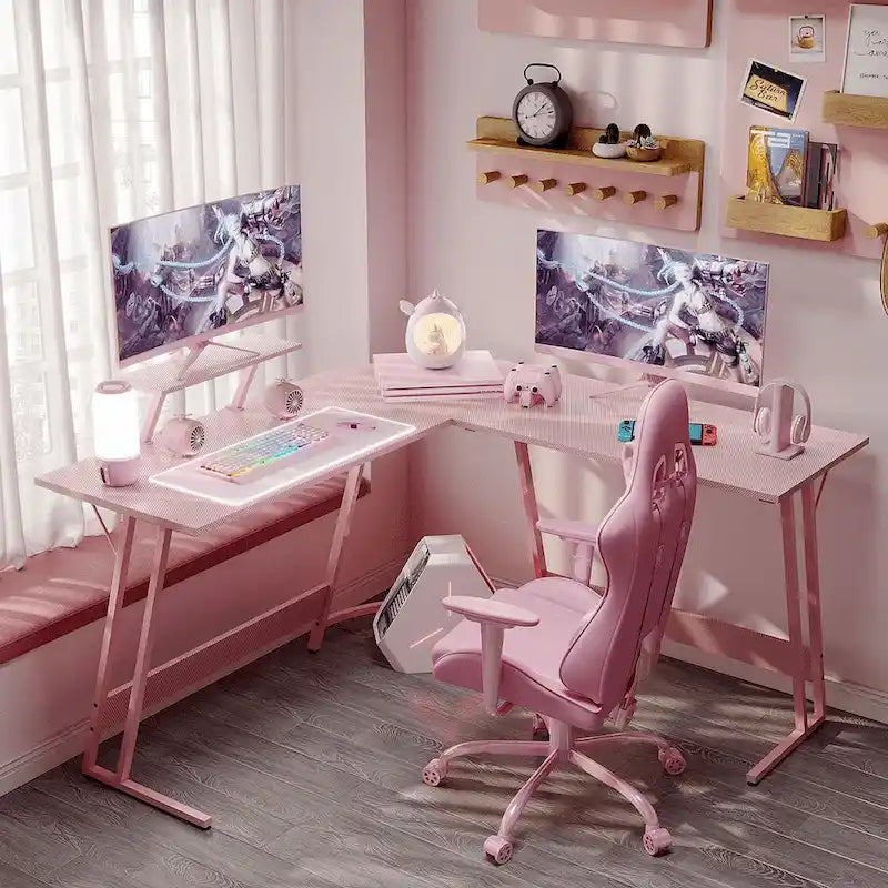 Bureau d'angle Homall en forme de L pour ordinateur, bureau d'écriture