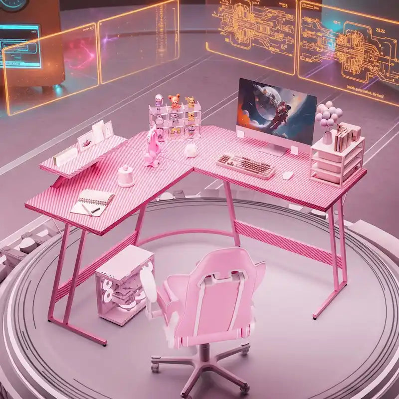 Bureau d'angle Homall en forme de L pour ordinateur, bureau d'écriture