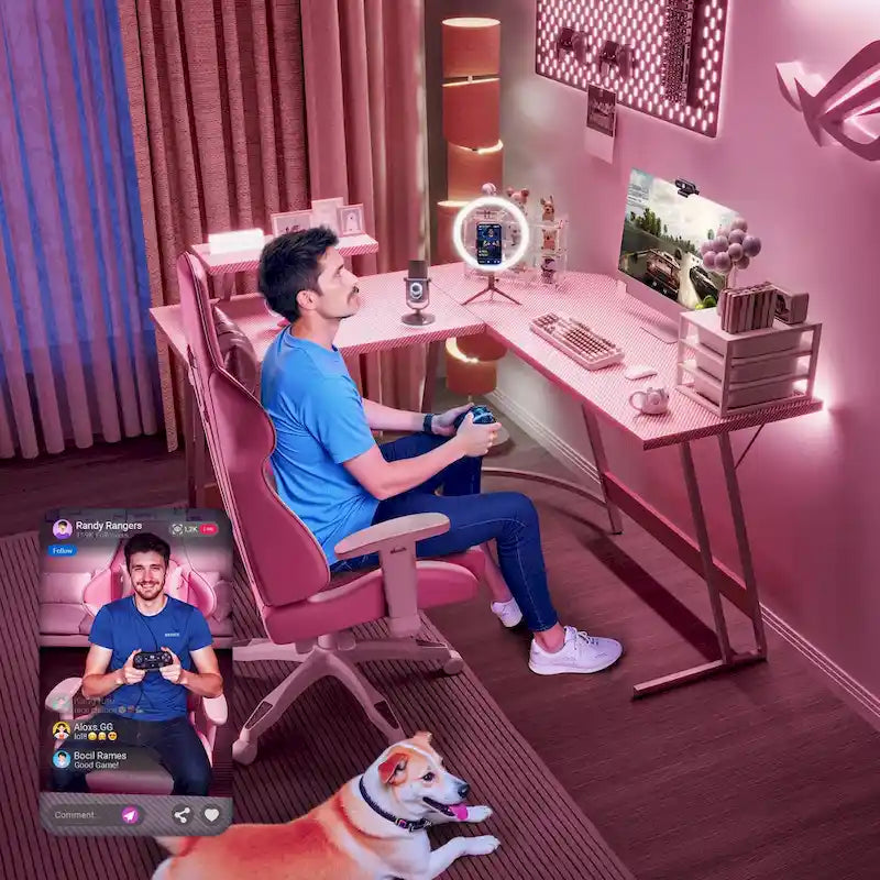 Bureau d'angle Homall en forme de L pour ordinateur, bureau d'écriture