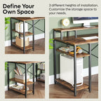 Bureau d'ordinateur double écran 55 pouces avec étagères réglables