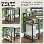 Bureau d'ordinateur double écran 55 pouces avec étagères réglables