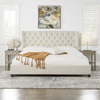 Manhattan Wingback Headboard King Platform Bed