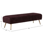 Banc Jeanmarie Couture SAFAVIEH - 60 cm (L) x 21 cm (P) x 18 cm (H)