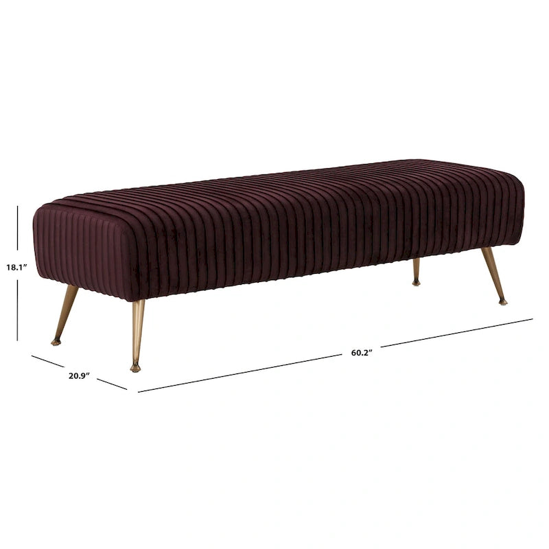 Banc Jeanmarie Couture SAFAVIEH - 60 cm (L) x 21 cm (P) x 18 cm (H)