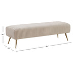 Banc Jeanmarie Couture SAFAVIEH - 60 cm (L) x 21 cm (P) x 18 cm (H)