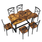 Ensemble de salle à manger 7 pièces - Ensemble de table et chaises de cuisine 7 pièces - Parfait pour la cuisine, le coin repas et le salon
