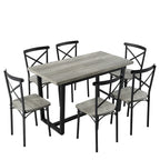 Ensemble de salle à manger 7 pièces - Ensemble de table et chaises de cuisine 7 pièces - Parfait pour la cuisine, le coin repas et le salon
