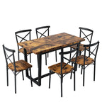 Ensemble de salle à manger 7 pièces - Ensemble de table et chaises de cuisine 7 pièces - Parfait pour la cuisine, le coin repas et le salon