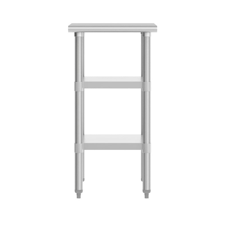 Table de travail et de préparation commerciale en acier inoxydable de calibre 18 certifiée NSF