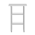 Table de travail et de préparation commerciale en acier inoxydable de calibre 18 certifiée NSF