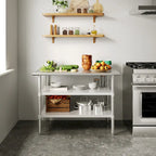 Table de travail et de préparation commerciale en acier inoxydable de calibre 18 certifiée NSF