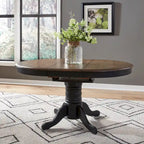 Carolina Crossing Antique Honey Black Pedestal Table Set