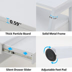 Bureau d'ordinateur de 47 pouces avec tiroirs, bureau d'écriture avec étagères