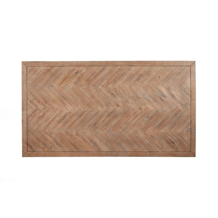 Table de salle à manger Aiden à plateau fixe en bois, finition naturelle vieillie - Non disponible - Non disponible