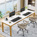 Bureau d'ordinateur extra long de 78,8 cm pour 2 personnes avec pieds en métal, idéal pour un bureau à domicile ou une chambre.