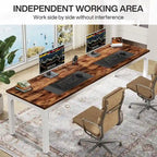 Bureau d'ordinateur extra long de 78,8 cm pour 2 personnes avec pieds en métal, idéal pour un bureau à domicile ou une chambre.