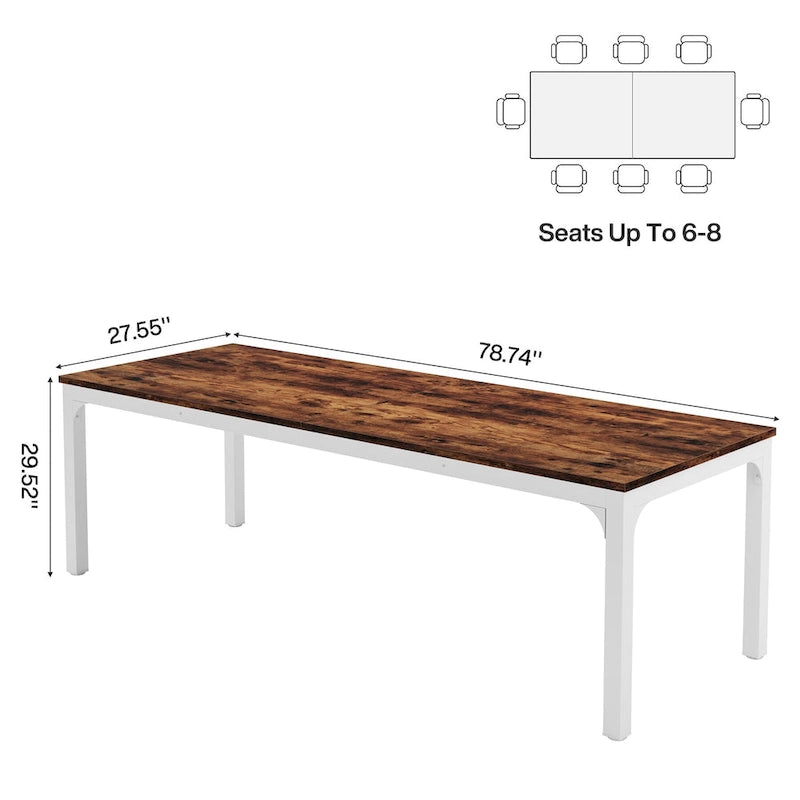 Bureau d'ordinateur extra long de 78,8 cm pour 2 personnes avec pieds en métal, idéal pour un bureau à domicile ou une chambre.