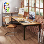 Bureau d'ordinateur extra long de 78,8 cm pour 2 personnes avec pieds en métal, idéal pour un bureau à domicile ou une chambre.