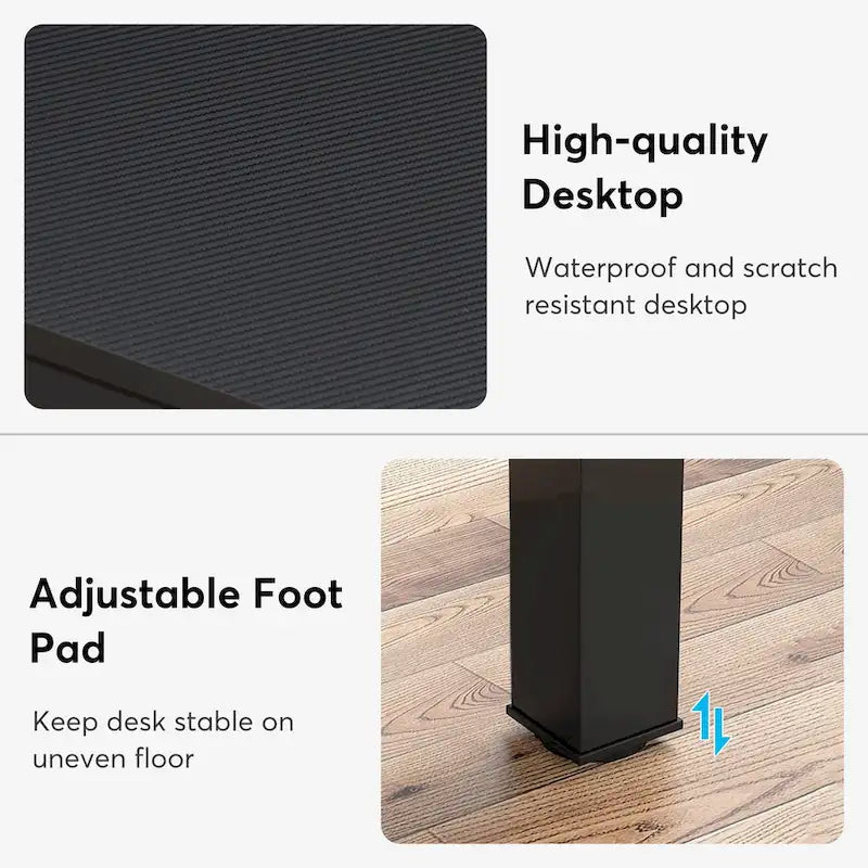 Bureau d'ordinateur extra long de 78,8 cm pour 2 personnes avec pieds en métal, idéal pour un bureau à domicile ou une chambre.